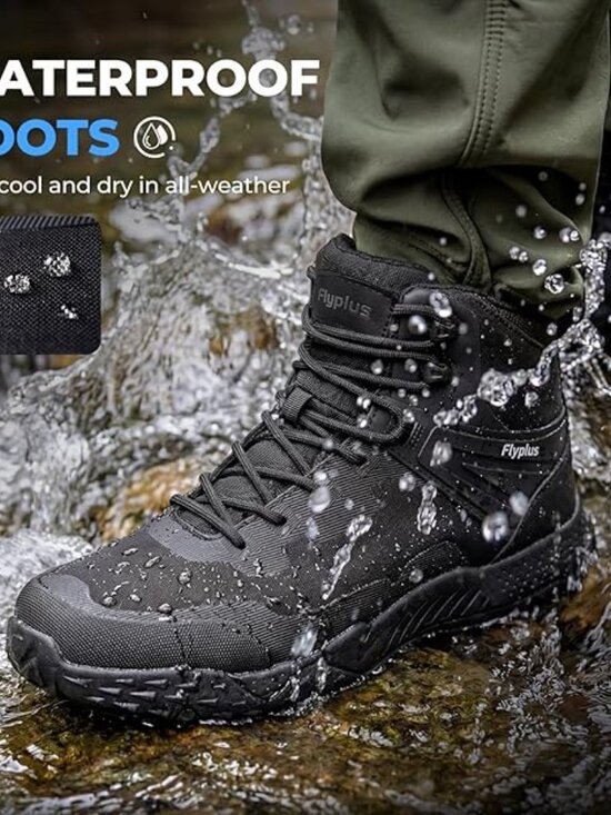 Men\'s Waterproof Tactical Boots: Black | Big Green Bear main image 5